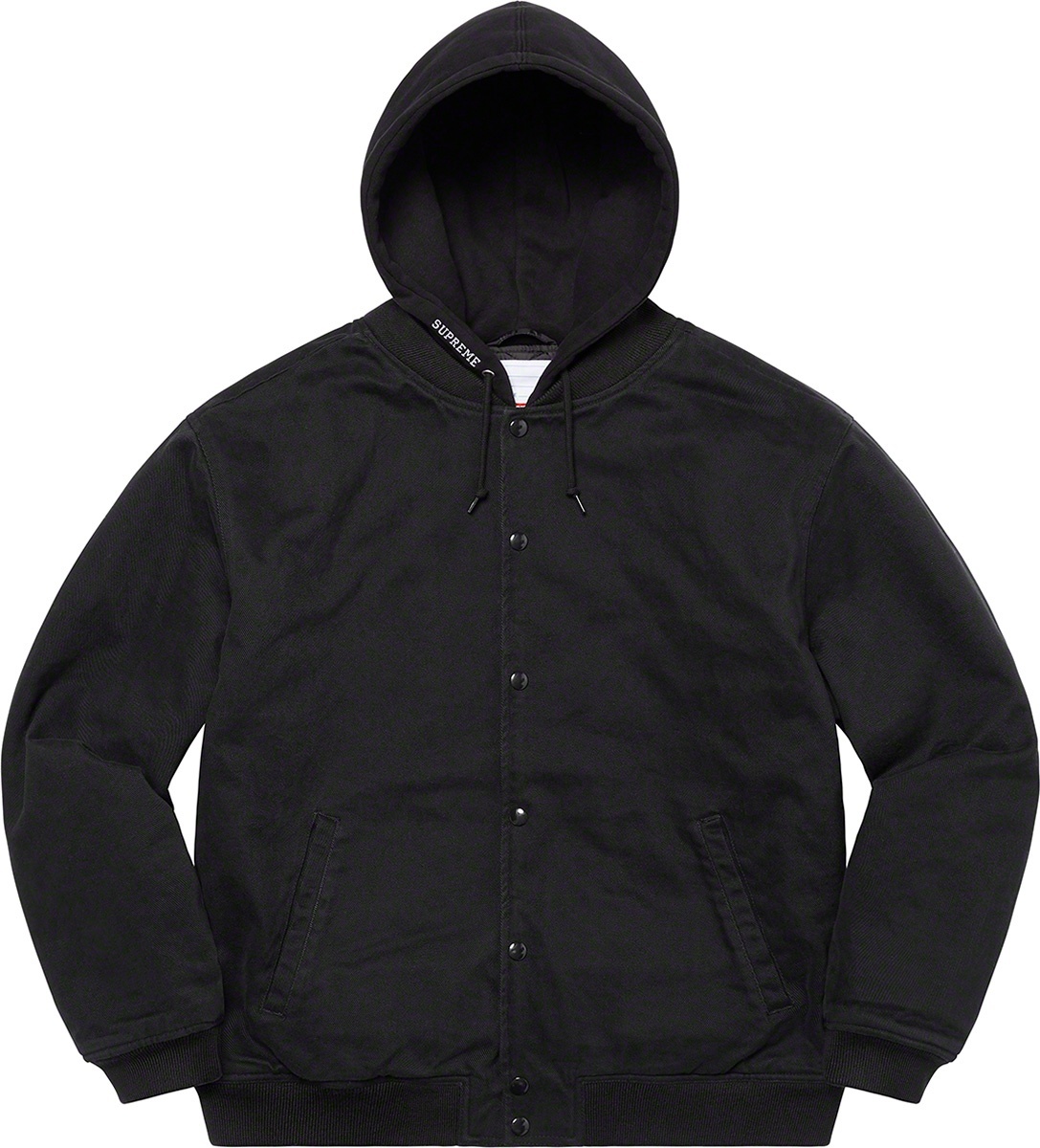 Hooded Twill Varsity Jacket view 15
